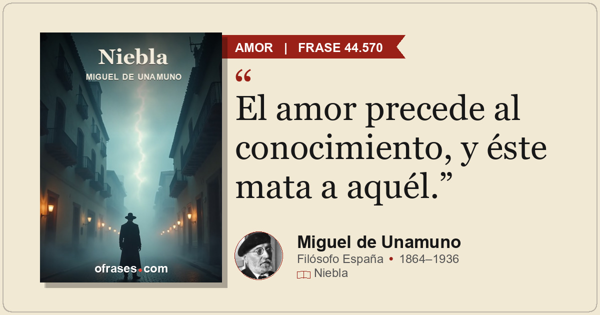 El amor precede al conocimiento, y éste mata a aquél.