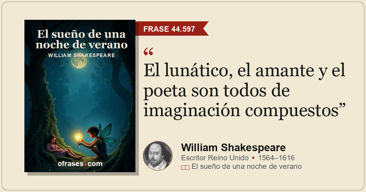 El lunático, el amante y el poeta son todos de imaginación compuestos