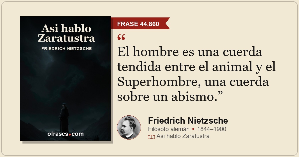 El hombre es una cuerda tendida entre el animal y el Superho...