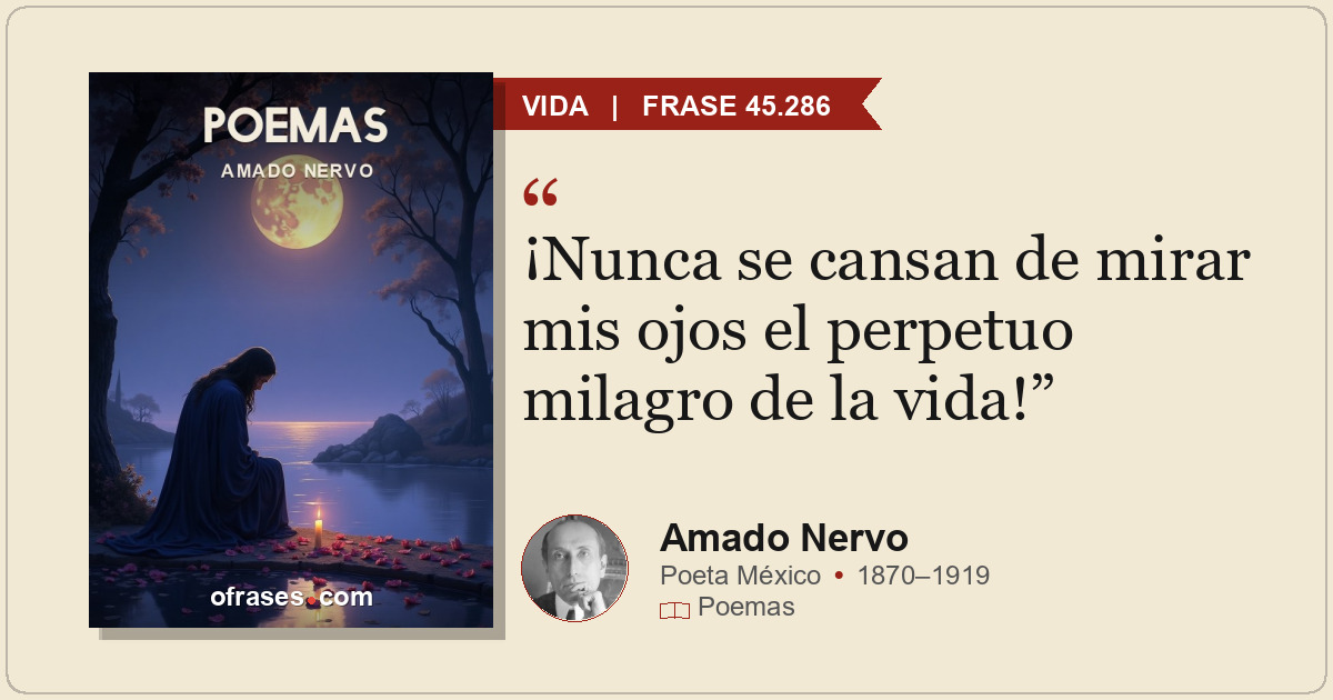 ¡Nunca se cansan de mirar mis ojos el perpetuo milagro de la vida!