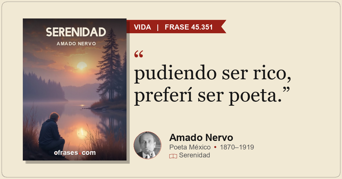 pudiendo ser rico, preferí ser poeta.