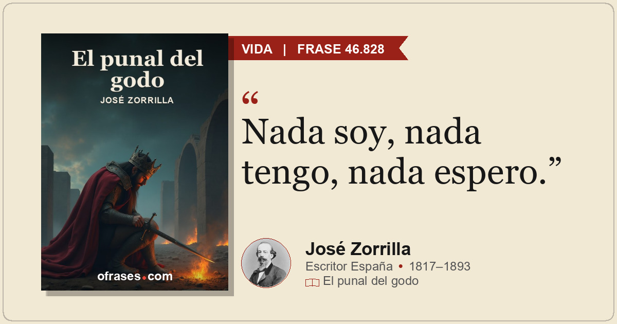 Nada soy, nada tengo, nada espero.