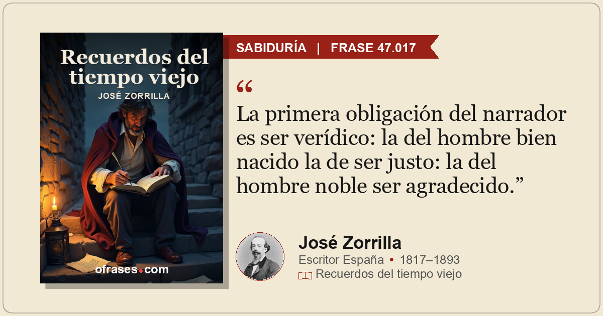 La primera obligación del narrador es ser verídico: la del hombre bien nacido la...