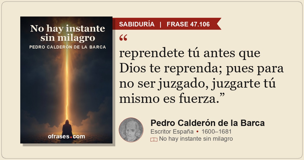 reprendete tú antes que Dios te reprenda; pues para no ser juzgado, juzgarte tú...