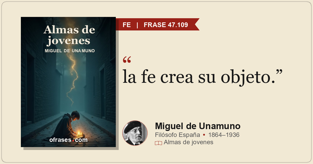 la fe crea su objeto.