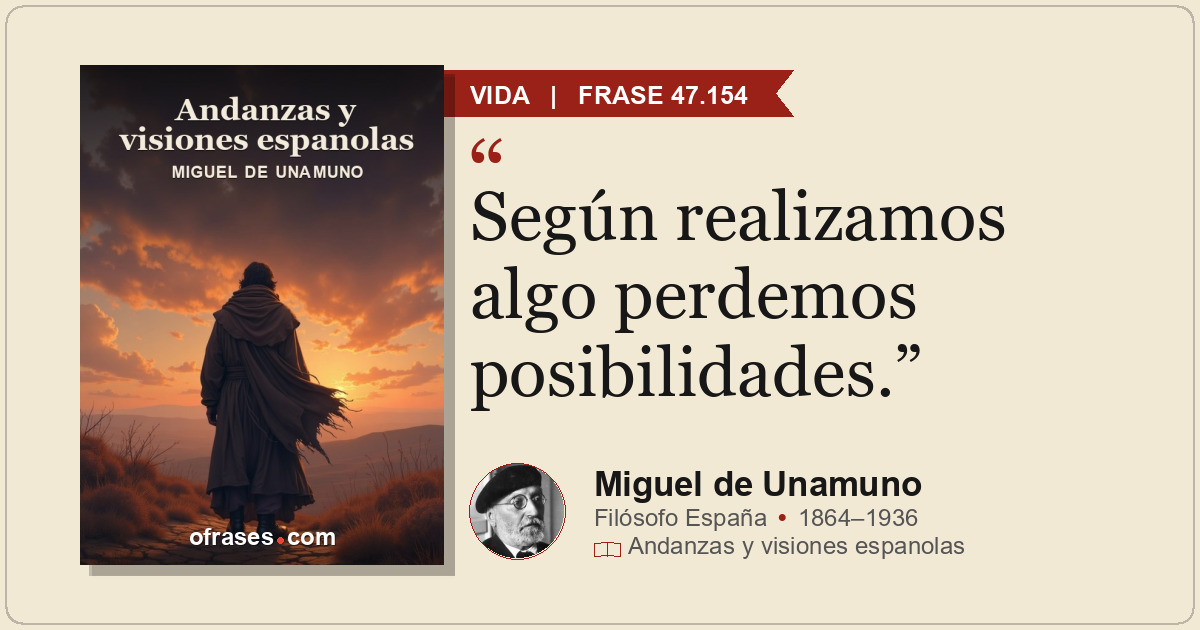 Según realizamos algo perdemos posibilidades.