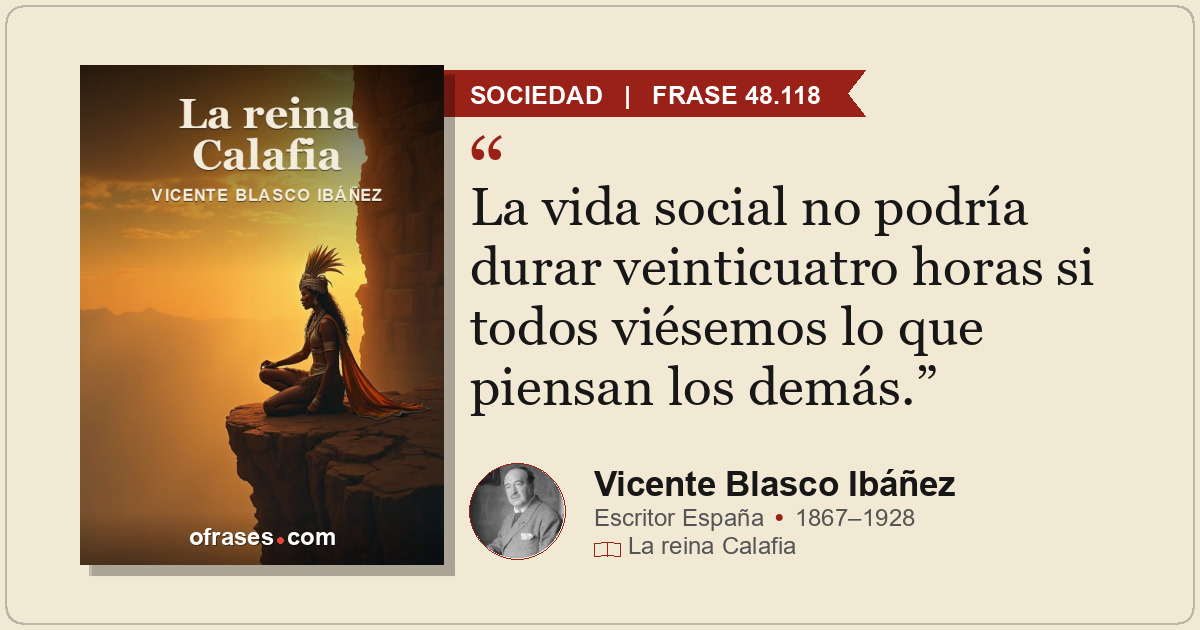 La vida social no podría durar veinticuatro horas si todos viésemos lo que piens...