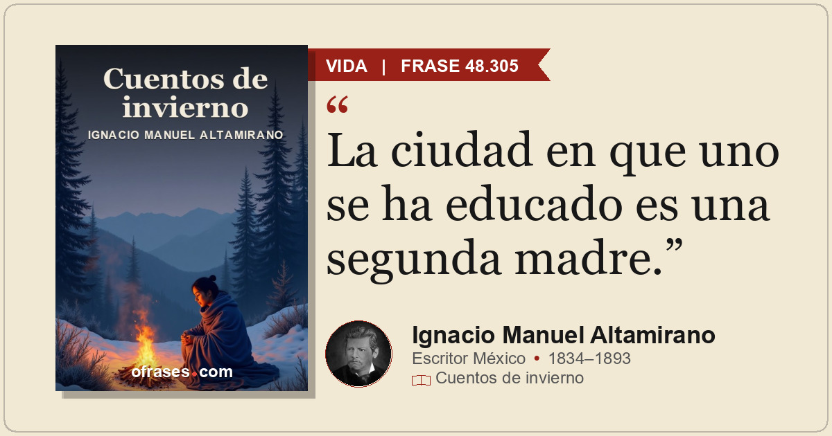 La ciudad en que uno se ha educado es una segunda madre.