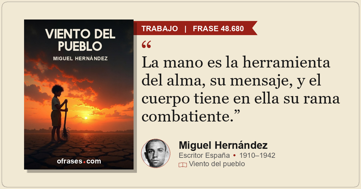 La mano es la herramienta del alma, su mensaje, y el cuerpo tiene en ella su ram...