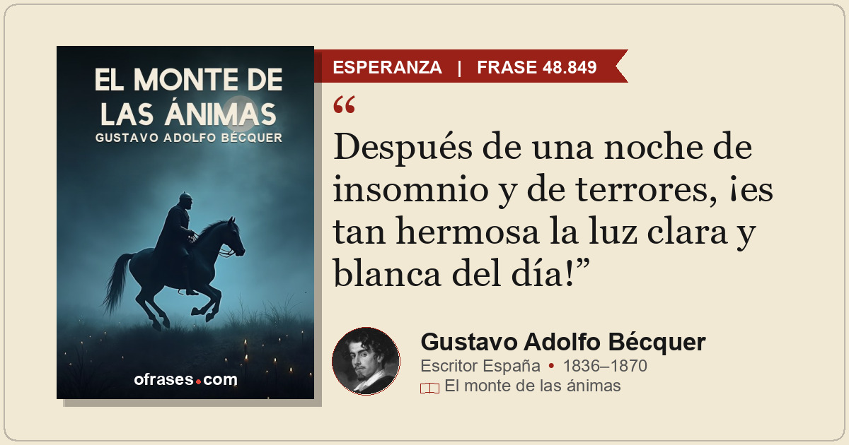 Después de una noche de insomnio y de terrores, ¡es tan hermosa la luz clara y b...