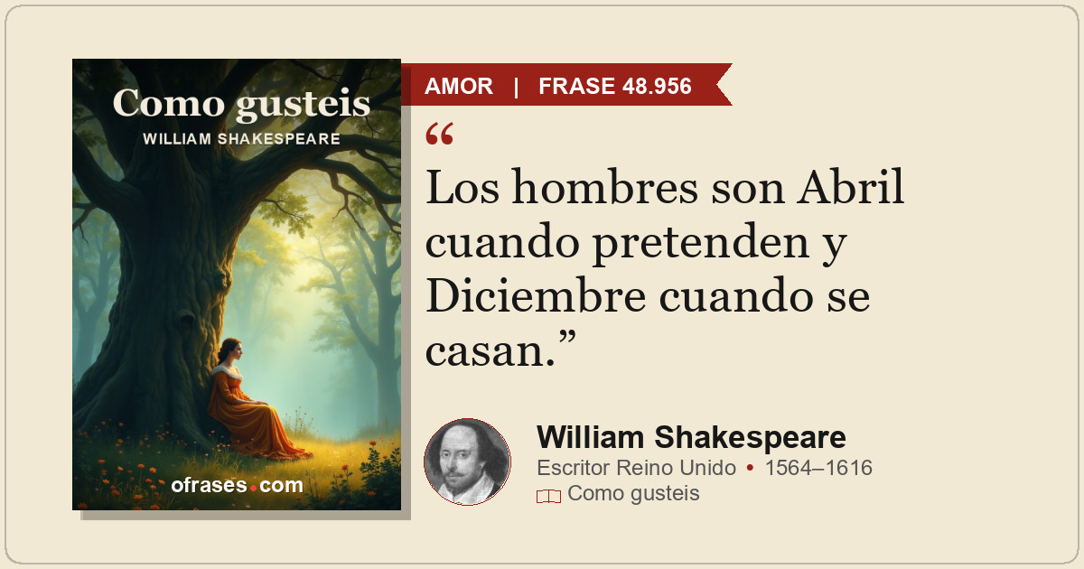Los hombres son Abril cuando pretenden y Diciembre cuando se casan.