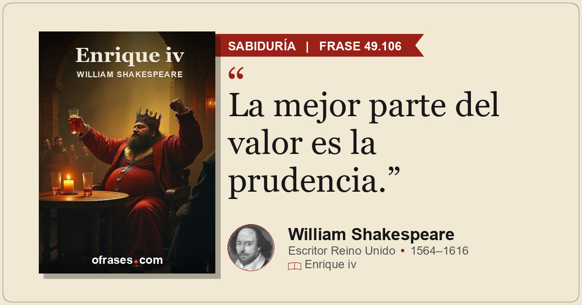 La mejor parte del valor es la prudencia.