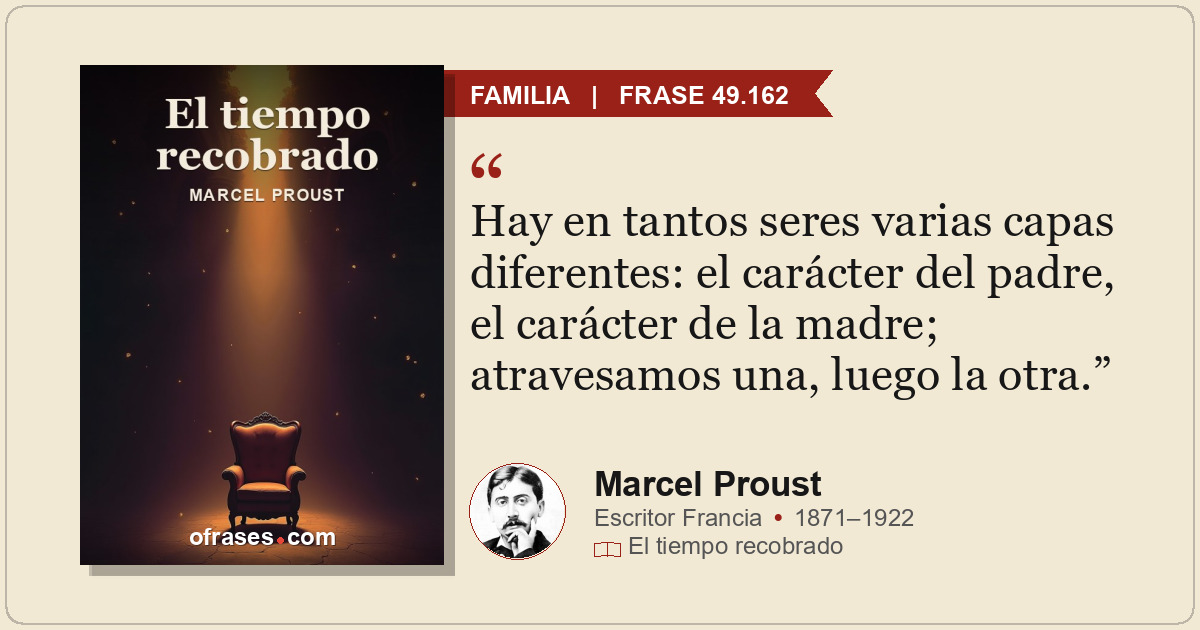 Hay en tantos seres varias capas diferentes: el carácter del padre, el carácter...