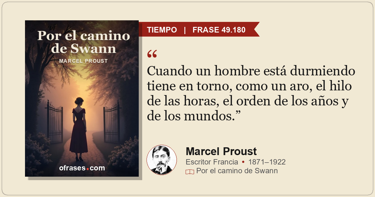 Cuando un hombre está durmiendo tiene en torno, como un aro, el hilo de las hora...