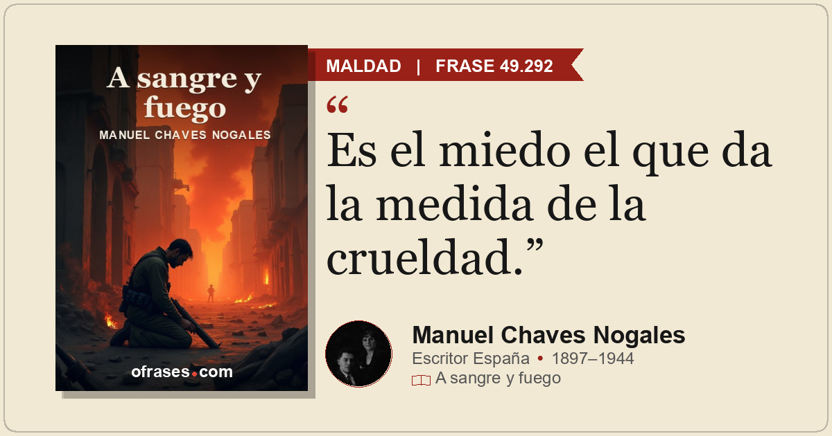 Es el miedo el que da la medida de la crueldad.
