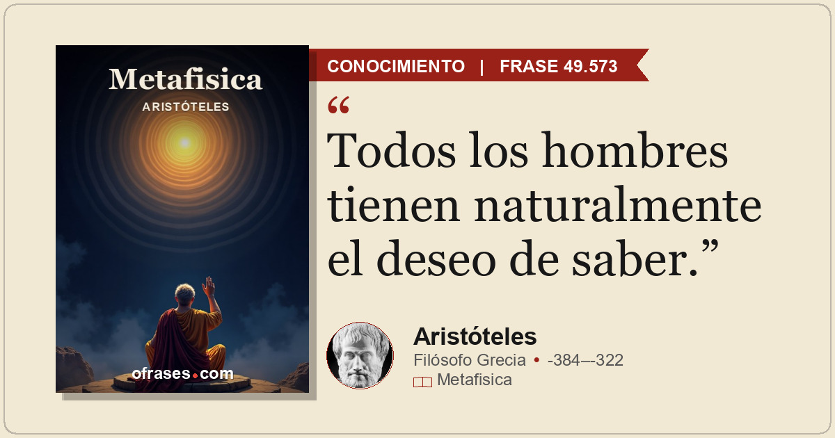 Todos los hombres tienen naturalmente el deseo de saber.