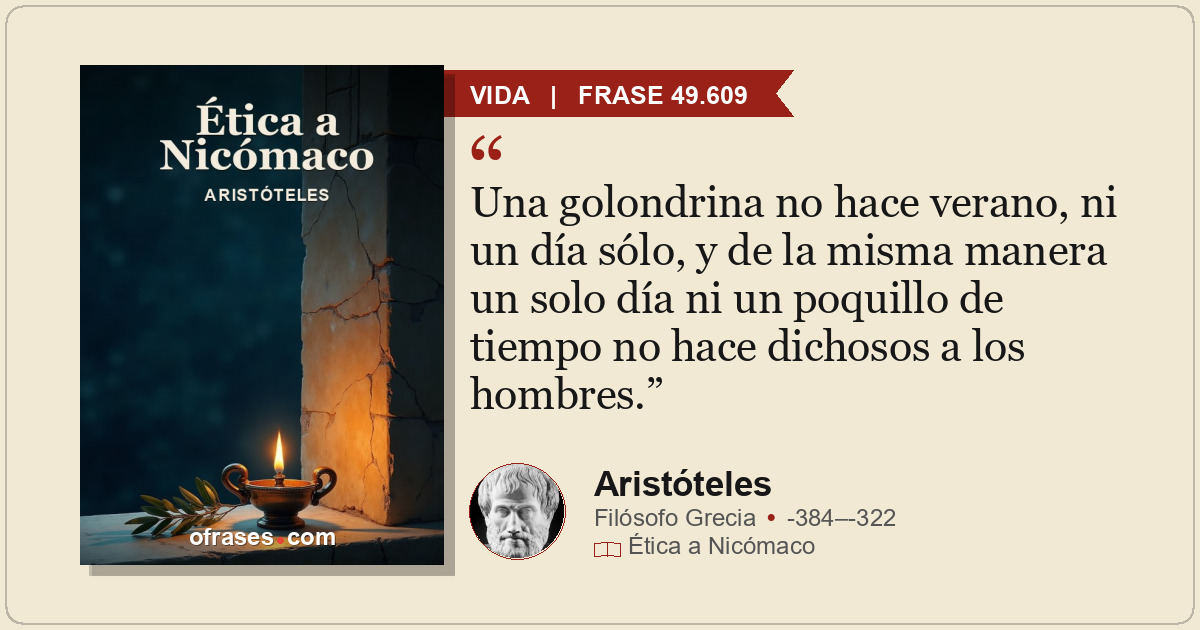 Una golondrina no hace verano, ni un día sólo, y de la misma manera un solo día...