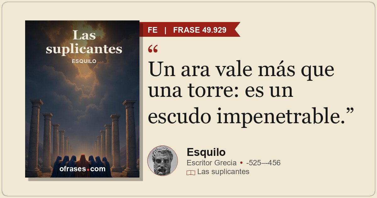 Un ara vale más que una torre: es un escudo impenetrable.