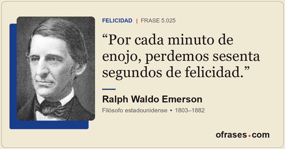 Por cada minuto de enojo, perdemos sesenta segundos de felicidad.