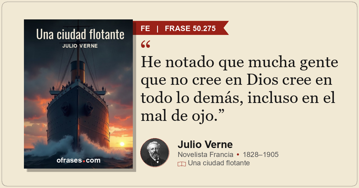 He notado que mucha gente que no cree en Dios cree en todo lo demás, incluso en...