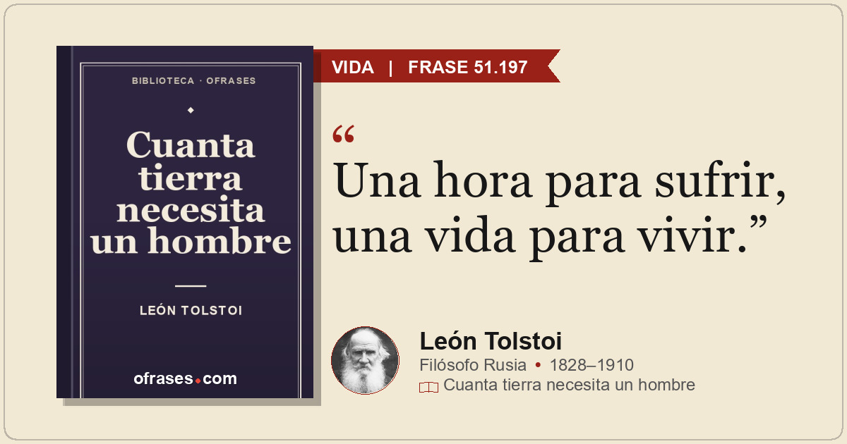 Una hora para sufrir, una vida para vivir.