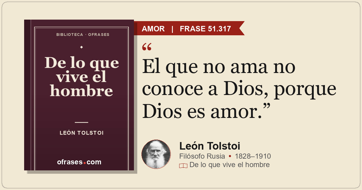 El que no ama no conoce a Dios, porque Dios es amor.