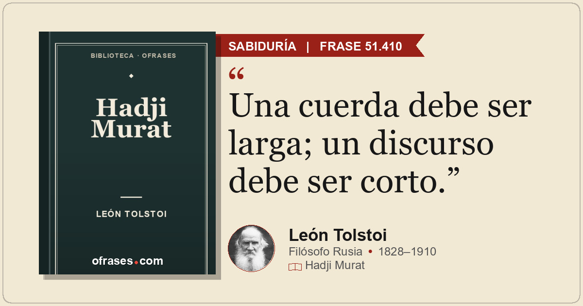 Una cuerda debe ser larga; un discurso debe ser corto.