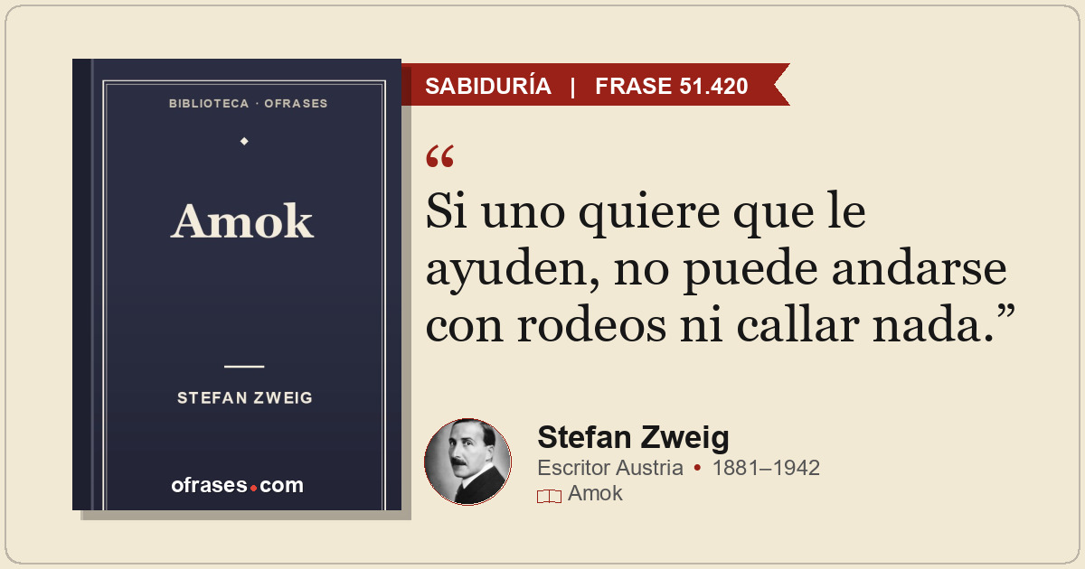 Si uno quiere que le ayuden, no puede andarse con rodeos ni callar nada.