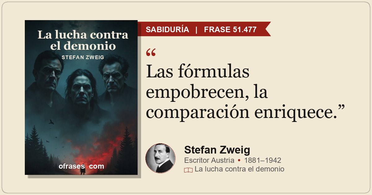 Las fórmulas empobrecen, la comparación enriquece.