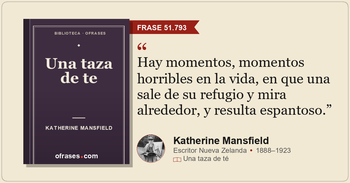 Hay momentos, momentos horribles en la vida, en que una sale de su refugio y mir...