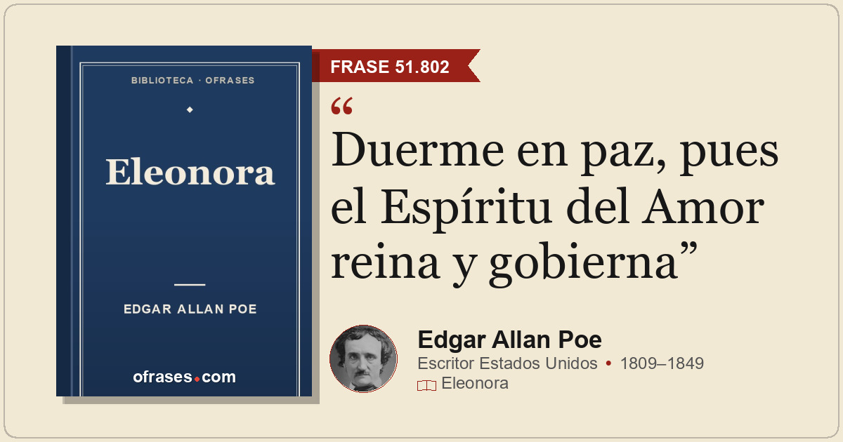Duerme en paz, pues el Espíritu del Amor reina y gobierna