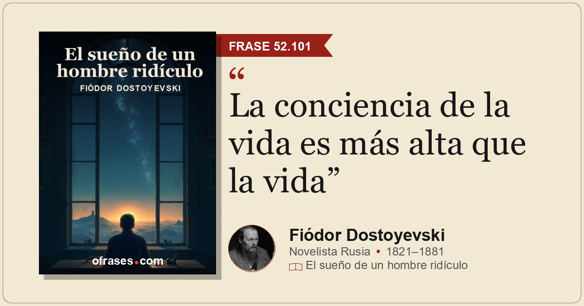 La conciencia de la vida es más alta que la vida