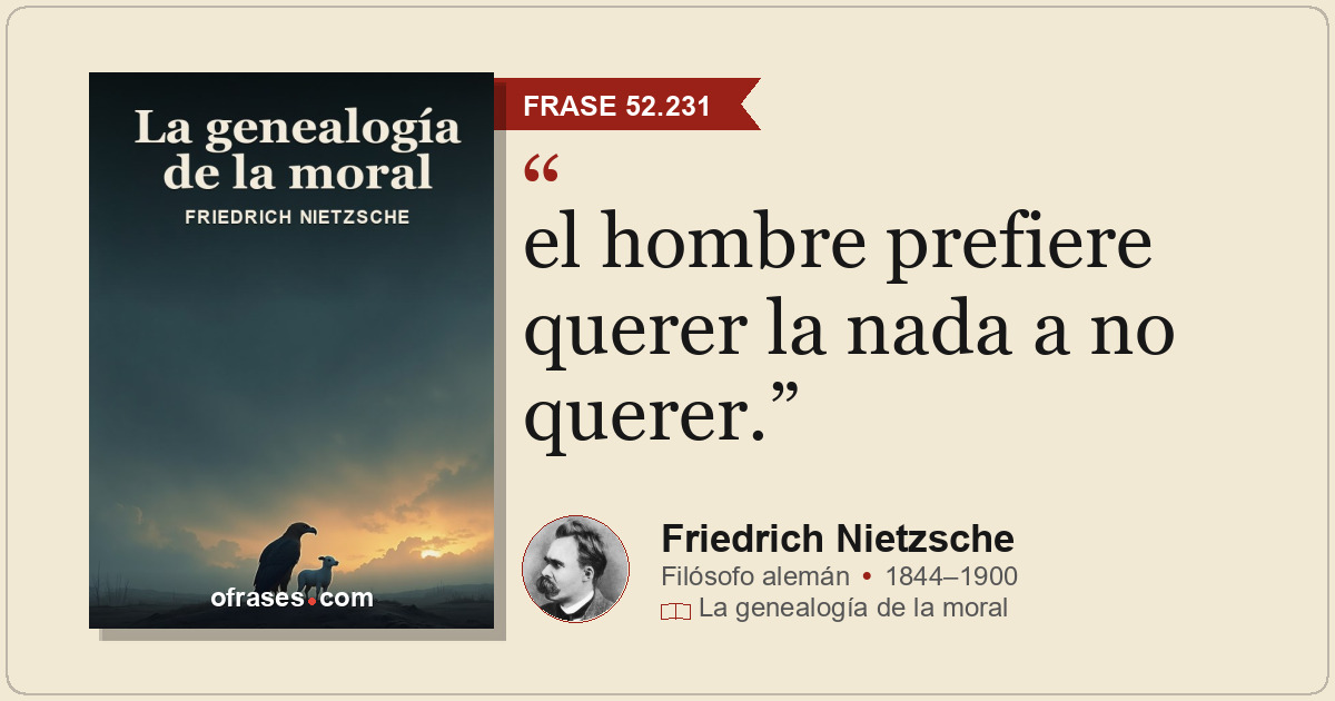 el hombre prefiere querer la nada a no querer.