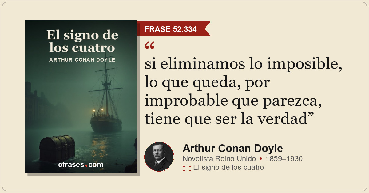 si eliminamos lo imposible, lo que queda, por improbable que parezca, tiene que...