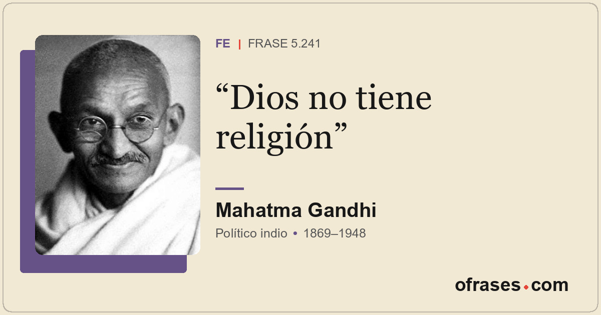 Dios no tiene religión