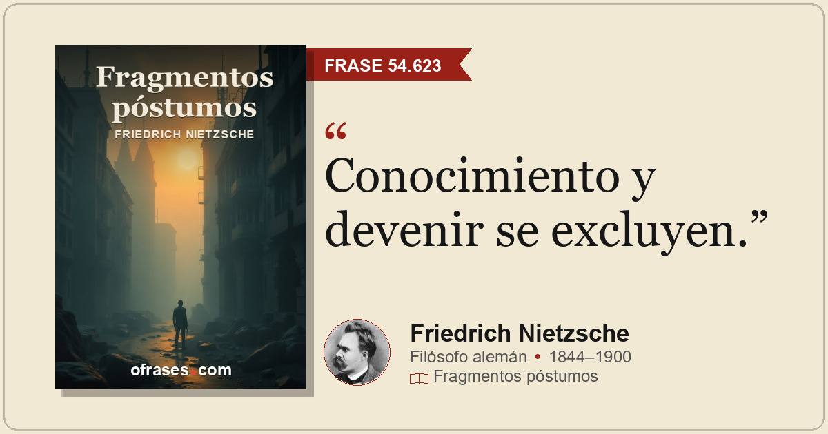 Conocimiento y devenir se excluyen.