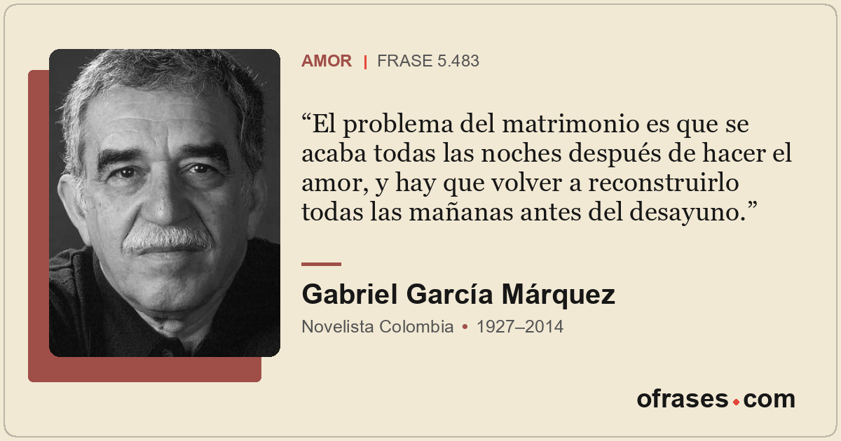 El problema del matrimonio es que se acaba todas las noches después de hacer el...