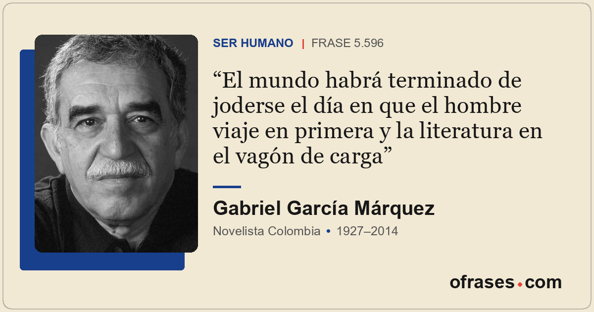 El mundo habrá terminado de joderse el día en que el hombre viaje en primera y l...