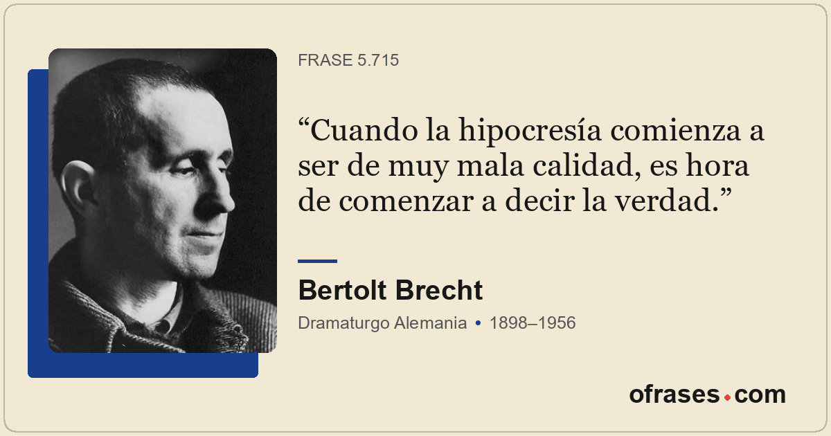 Cuando la hipocresía comienza a ser de muy mala calidad, es hora de comenzar a d...