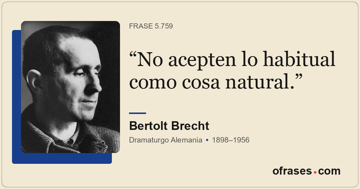 No acepten lo habitual como cosa natural.