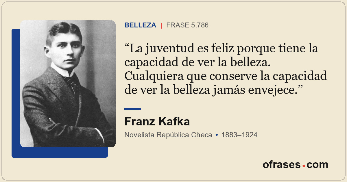 La juventud es feliz porque tiene la capacidad de ver la belleza. Cualquiera que...