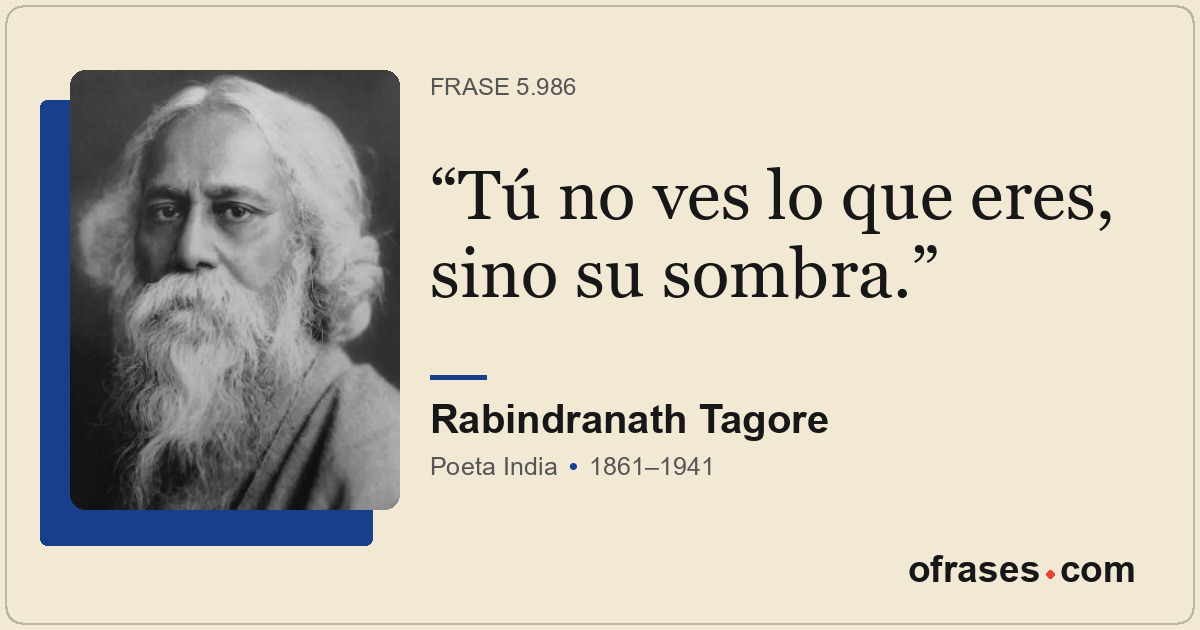 Tú no ves lo que eres, sino su sombra.