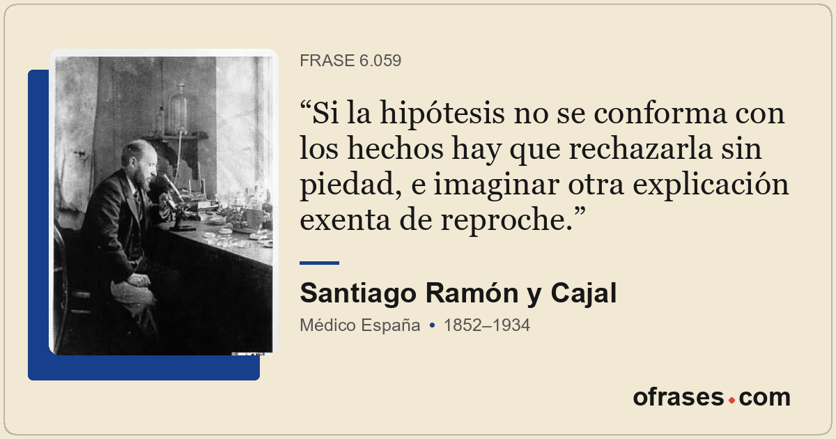 Si la hipótesis no se conforma con los hechos hay que rechazarla sin piedad, e i...