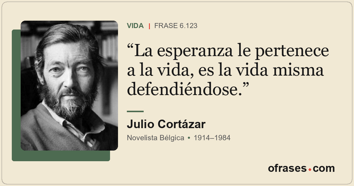 La esperanza le pertenece a la vida, es la vida misma defendiéndose.