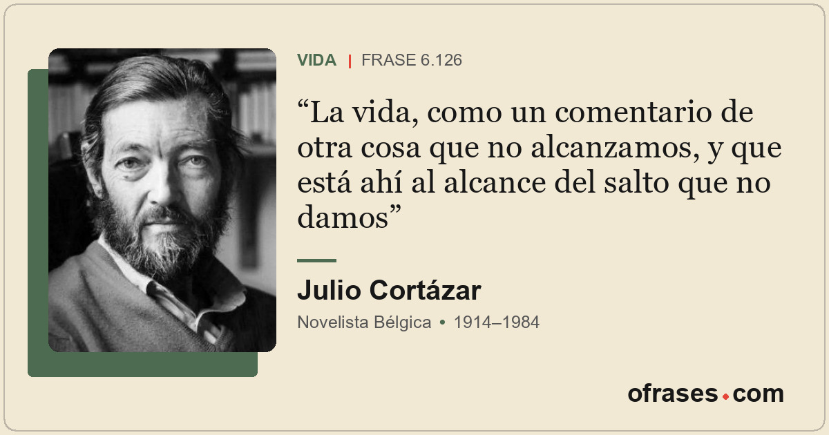 La vida, como un comentario de otra cosa que no alcanzamos, y que está ahí al al...