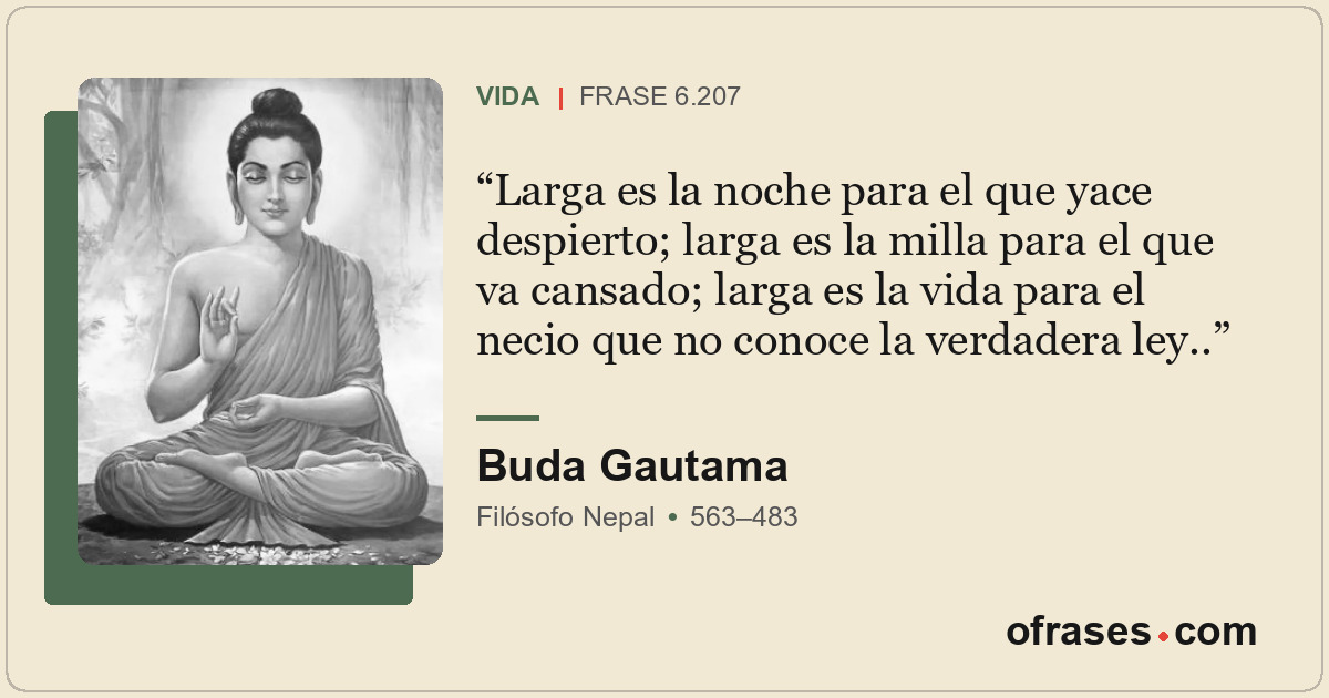Larga es la noche para el que yace despierto; larga es la milla para el que va c...