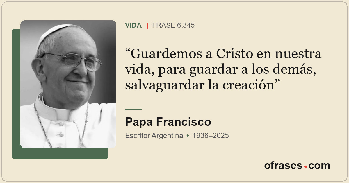 Guardemos a Cristo en nuestra vida, para guardar a los demás, salvaguardar la cr...