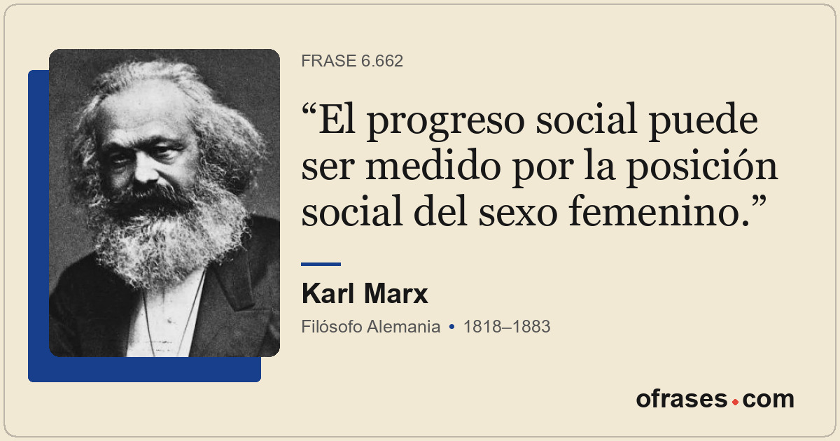 El progreso social puede ser medido por la posición social del sexo femenino.