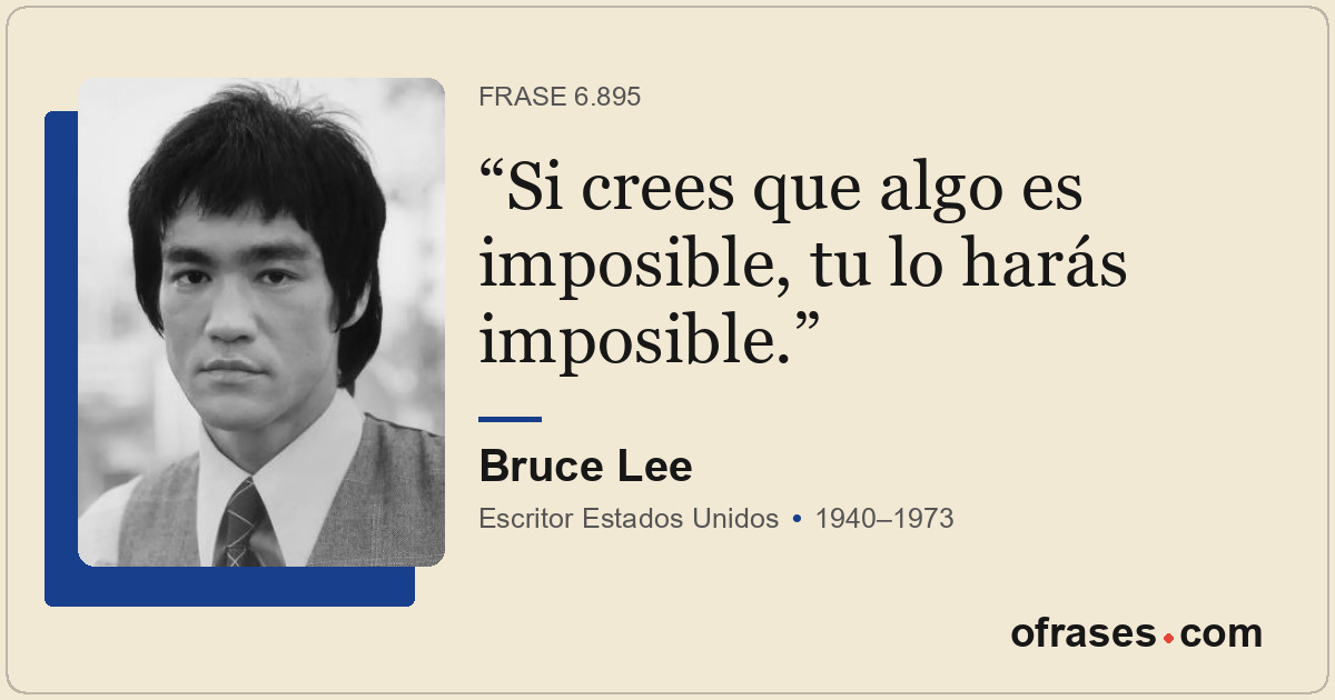 Si crees que algo es imposible, tu lo harás imposible.