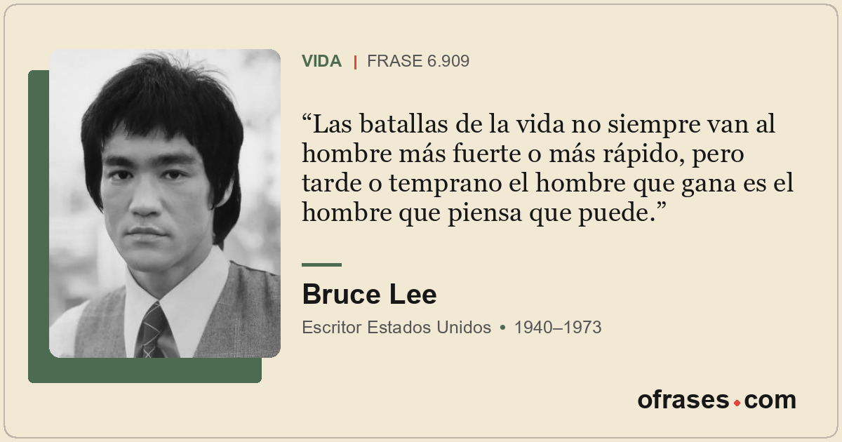 Las batallas de la vida no siempre van al hombre más fuerte o más rápido, pero t...